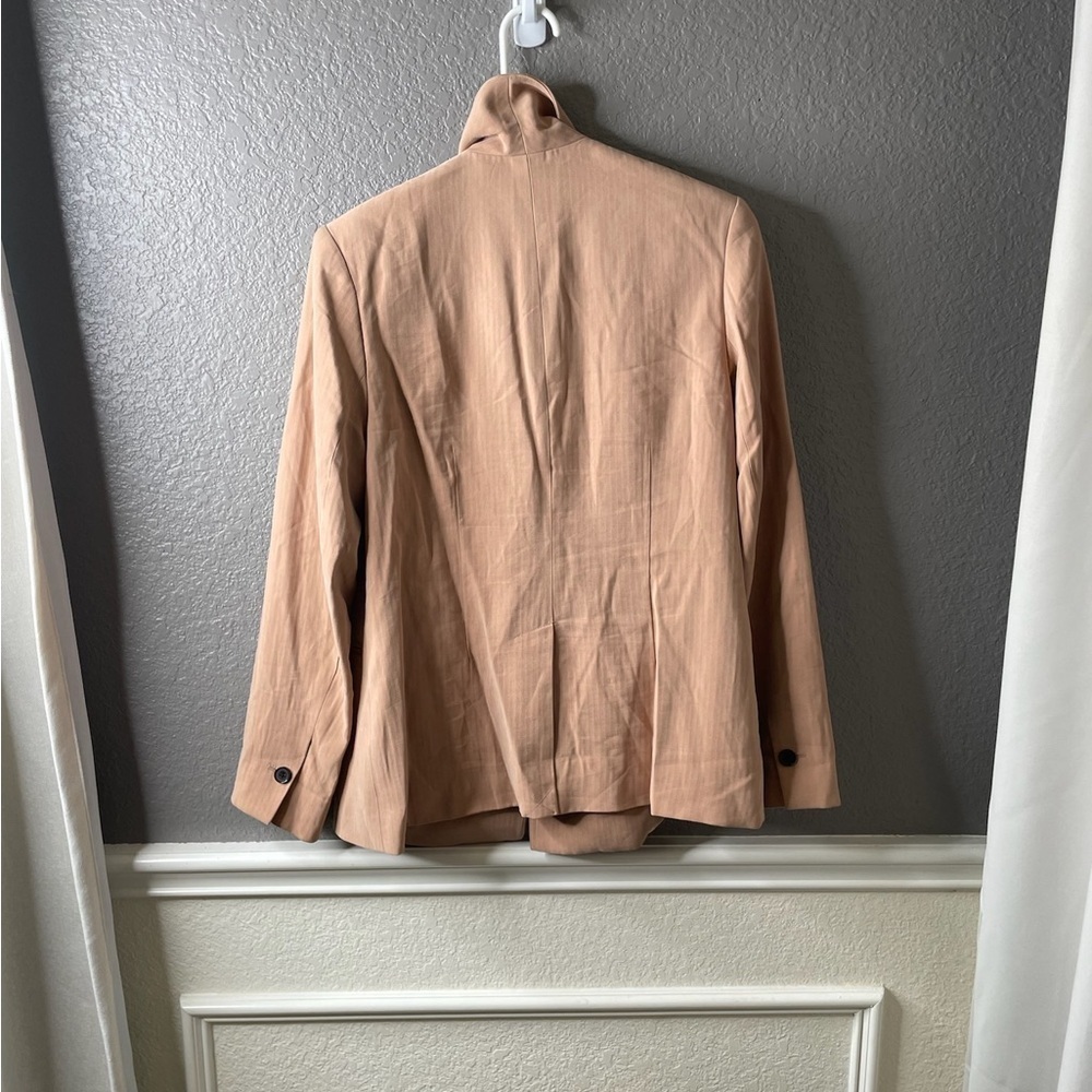 Something Navy Drapey Double Breasted Blazer Size Small Tan Relaxed Fit - Picture 2 of 3